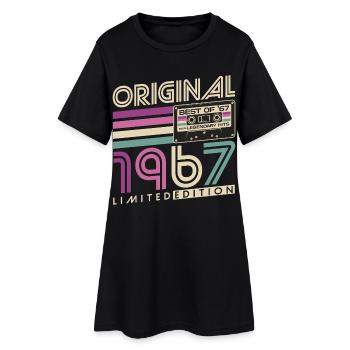 Cadeau d’anniversaire rétro vintage original de 1967 - Robe T-shirt Femme - noir - Devant