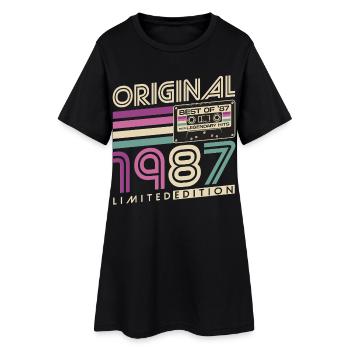 Cadeau rétro d’anniversaire vintage Born 1987 - Robe T-shirt Femme - noir - Devant