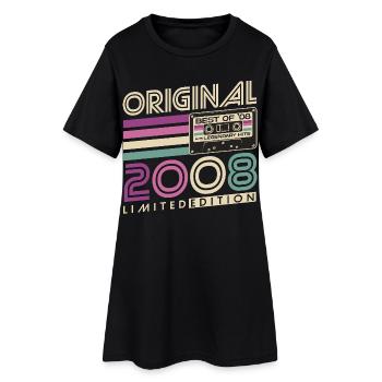 18. Geburtstag 2008 Jahrgang Retro Geschenk - Frauen T-Shirt-Kleid - Schwarz - Vorne