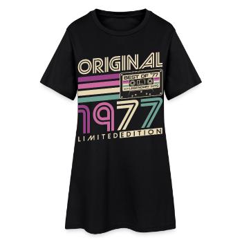 Cadeau d’anniversaire Born Vintage 1977 - Robe T-shirt Femme - noir - Devant