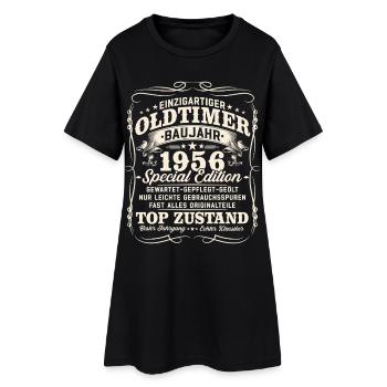 Vintage car 1956 year 70th birthday gift - Women’s T-Shirt Dress - black - Front