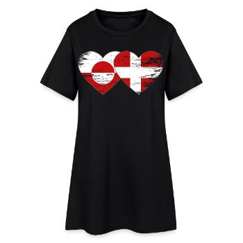 Cœur du drapeau du Groenland-Danemark utilisé - Robe T-shirt Femme - noir - Devant
