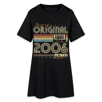Original 2006 Jahrgang Vintage Geburtstag Retro - Frauen T-Shirt-Kleid - Schwarz - Vorne