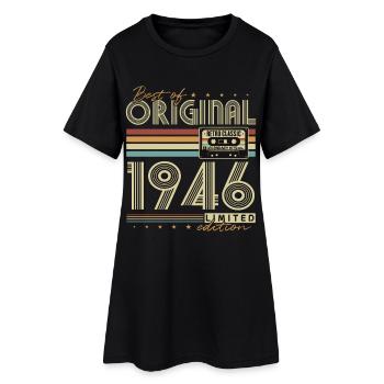 Original 1946 Jahrgang Vintage Geburtstag Retro - Frauen T-Shirt-Kleid - Schwarz - Vorne