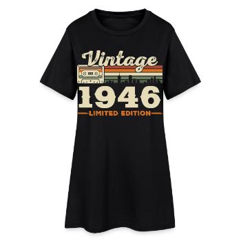 1946 Vintage Rétro Cadeau D'anniversaire - Robe T-shirt Femme - noir - Devant