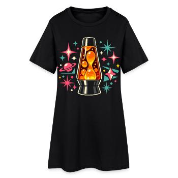 70er Jahre Lampe Kostüm Fasching Party - Frauen T-Shirt-Kleid - Schwarz - Vorne