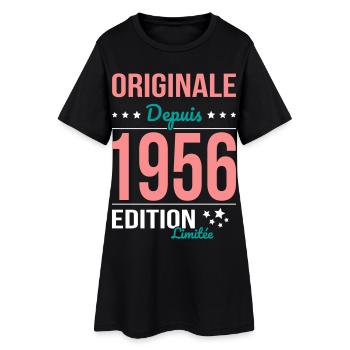 Original seit 1956 – 70-jähriges Jubiläum - Frauen T-Shirt-Kleid - Schwarz - Vorne