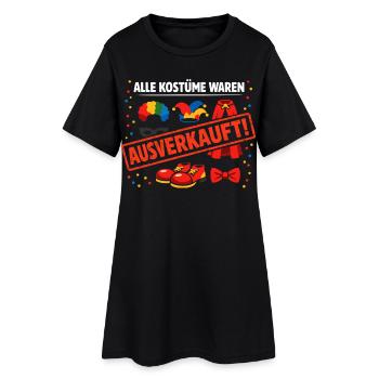 Alle Kostüme Waren Ausverkauft Fasching - Frauen T-Shirt-Kleid - Schwarz - Vorne