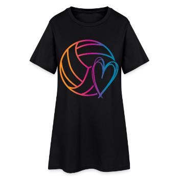 Ballon de volley-ball - Robe T-shirt Femme - noir - Devant