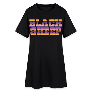 Black Sheep - Frauen T-Shirt-Kleid - Schwarz - Vorne