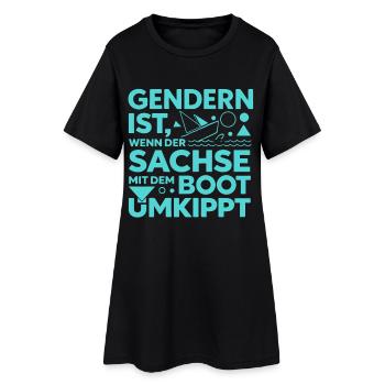 Une botte saxonne de genre renverse la blague sur le dialecte - Robe T-shirt Femme - noir - Devant