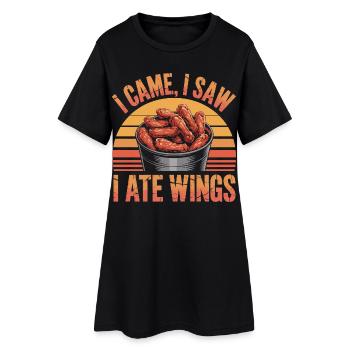 Ailes de poulet : humour culinaire le jour du match - Robe T-shirt Femme - noir - Devant