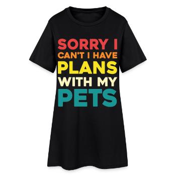 J’ai des projets pour mes animaux de compagnie - Robe T-shirt Femme - noir - Devant