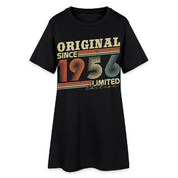 Cadeau d’anniversaire original vintage de 1956 - Robe T-shirt Femme - noir - Devant