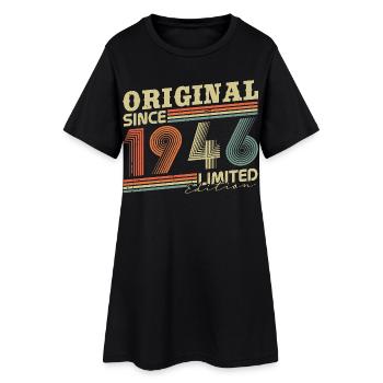 Cadeau d’anniversaire original vintage de 1946 - Robe T-shirt Femme - noir - Devant