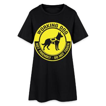 Meme drôle sur le chien qui travaille pas amical - Robe T-shirt Femme - noir - Devant