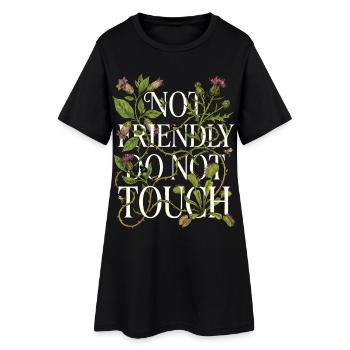 Fleur Pas amicale Drôle Sarcastique - Robe T-shirt Femme - noir - Devant