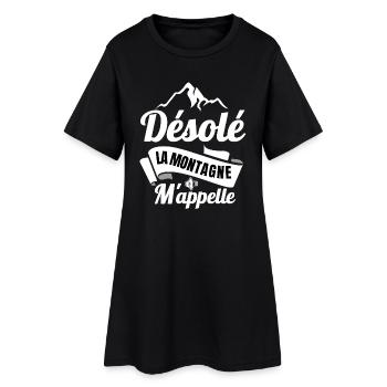 Désolé, la montagne m'appelle - Robe T-shirt Femme - noir - Devant