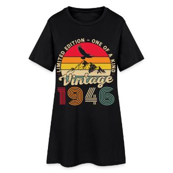 1946 Vintage Rétro Cadeau D'anniversaire - Robe T-shirt Femme - noir - Devant