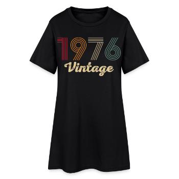 1976 Vintage Rétro Cadeau D’anniversaire - Robe T-shirt Femme - noir - Devant