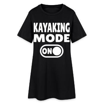 Kayaking Mode ON – Adrenalin auf Fluss & Meer - Frauen T-Shirt-Kleid - Schwarz - Vorne