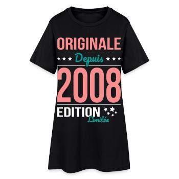 Originale depuis 2008 – Anniversaire 18 ans - Robe T-shirt Femme - noir - Devant