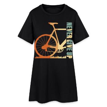 Conception de la silhouette du vélo en pente - Robe T-shirt Femme - noir - Devant