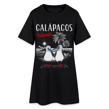 Fous à pattes rouges Îles Galápagos - Robe T-shirt Femme - noir - Devant