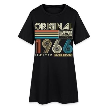 60. Geburtstag 1966 Jahrgang geboren Retro - Frauen T-Shirt-Kleid - Schwarz - Vorne