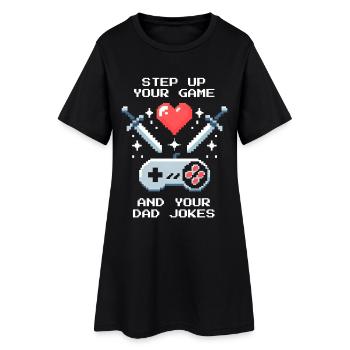 Monter de niveau & Blagues de Papa | Patchwork de papa bonus - Robe T-shirt Femme - noir - Devant