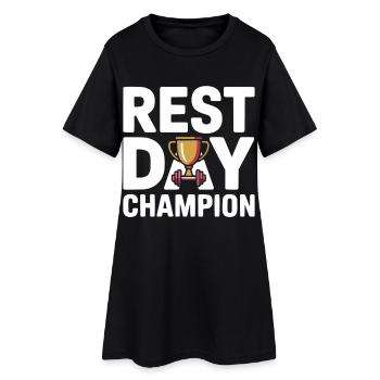 Humour de la Championne de la Journée de repos sur la forme physique - Robe T-shirt Femme - noir - Devant