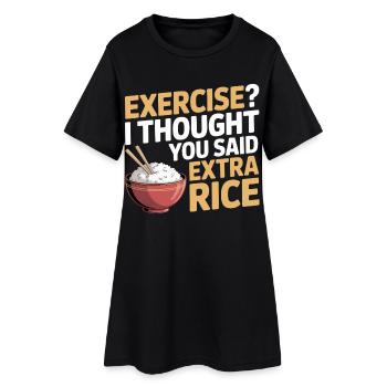 Humour extra-Rice - Robe T-shirt Femme - noir - Devant
