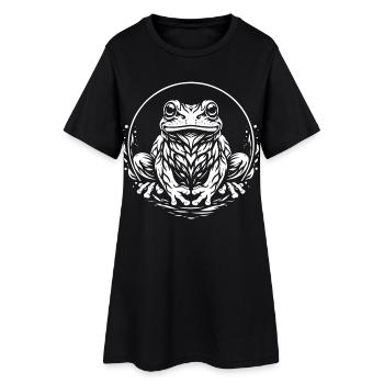Grenouille tribale – Motif d’animal mystique - Robe T-shirt Femme - noir - Devant