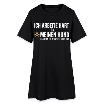 Du travail acharné pour mon chien - Robe T-shirt Femme - noir - Devant