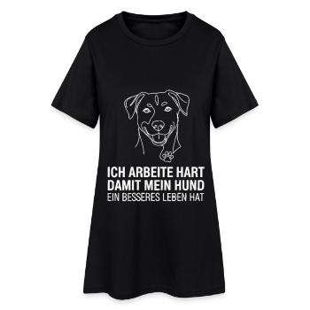 Je travaille dur pour mon chien - Robe T-shirt Femme - noir - Devant