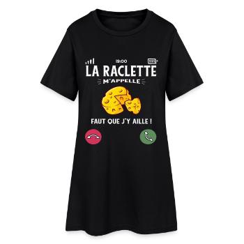 La raclette m’appelle faut que j’y aille humour fr - Robe T-shirt Femme - noir - Devant