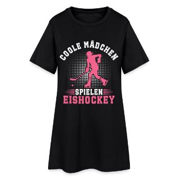 Coole Mädchen Spielen Eishockey Eishockeyspielerin - Women’s T-Shirt Dress - black - Front