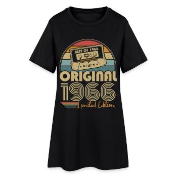 Orginal 1966 Vintage Jahrgang Geburtstag Geschenk - Frauen T-Shirt-Kleid - Schwarz - Vorne