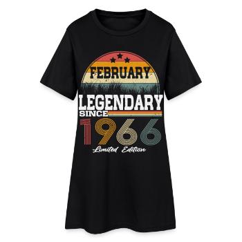Legends were born in February 1966 - Women’s T-Shirt Dress - black - Front