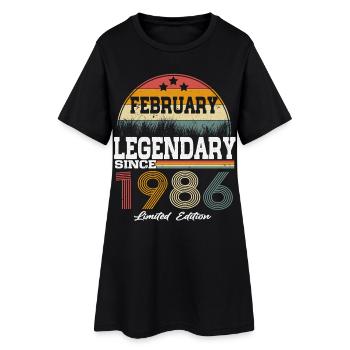 Legenden wurden im Februar 1986 geboren - Frauen T-Shirt-Kleid - Schwarz - Vorne
