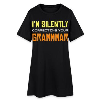Je corrige silencieusement ta grammmaire - Robe T-shirt Femme - noir - Devant