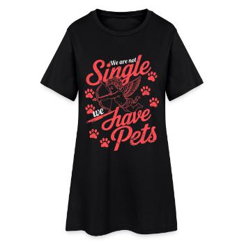 La Saint-Valentin avec des animaux de compagnie - Robe T-shirt Femme - noir - Devant