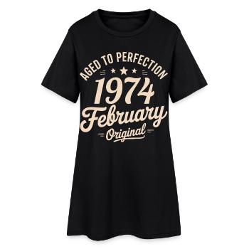 Février 1974 - February 1974 - Robe T-shirt Femme - noir - Devant
