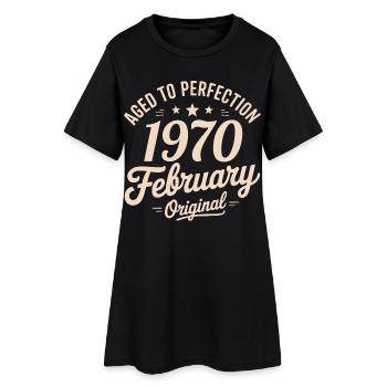 Février 1970 - February 1970 - Robe T-shirt Femme - noir - Devant