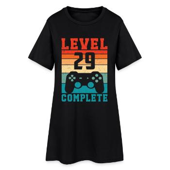 29. Geburtstag Level 29 Complete 29 Jahre Gamer - Frauen T-Shirt-Kleid - Schwarz - Vorne