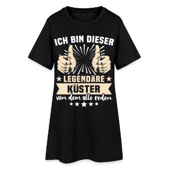 Küster Sprüche - Frauen T-Shirt-Kleid - Schwarz - Vorne