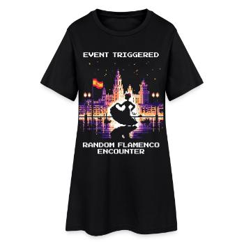 Event Triggered | Flamenco Spain Fiesta - Women’s T-Shirt Dress - black - Front