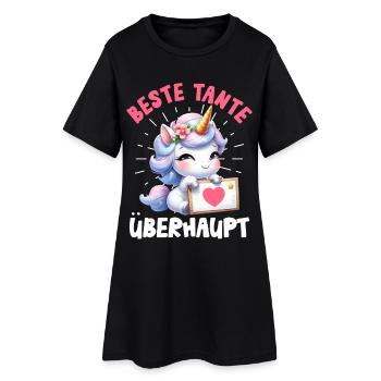 Nachwuchs BESTE TANTE ÜBERHAUPT Lustiges - Frauen T-Shirt-Kleid - Schwarz - Vorne