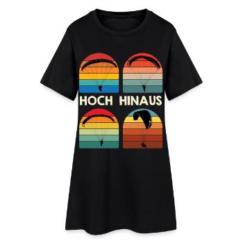 Parapente HAUT HAUT rétro Drôle - Robe T-shirt Femme - noir - Devant