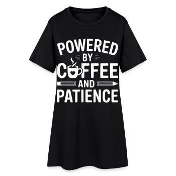 Propulsé par le café et la patience - Robe T-shirt Femme - noir - Devant